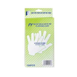 Bao tay nilon FY xanh lá, hộp 100 cái