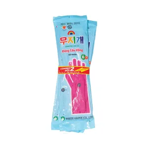 Găng tay cao su nếp nhăn 37cm size M, lốc 2 cái